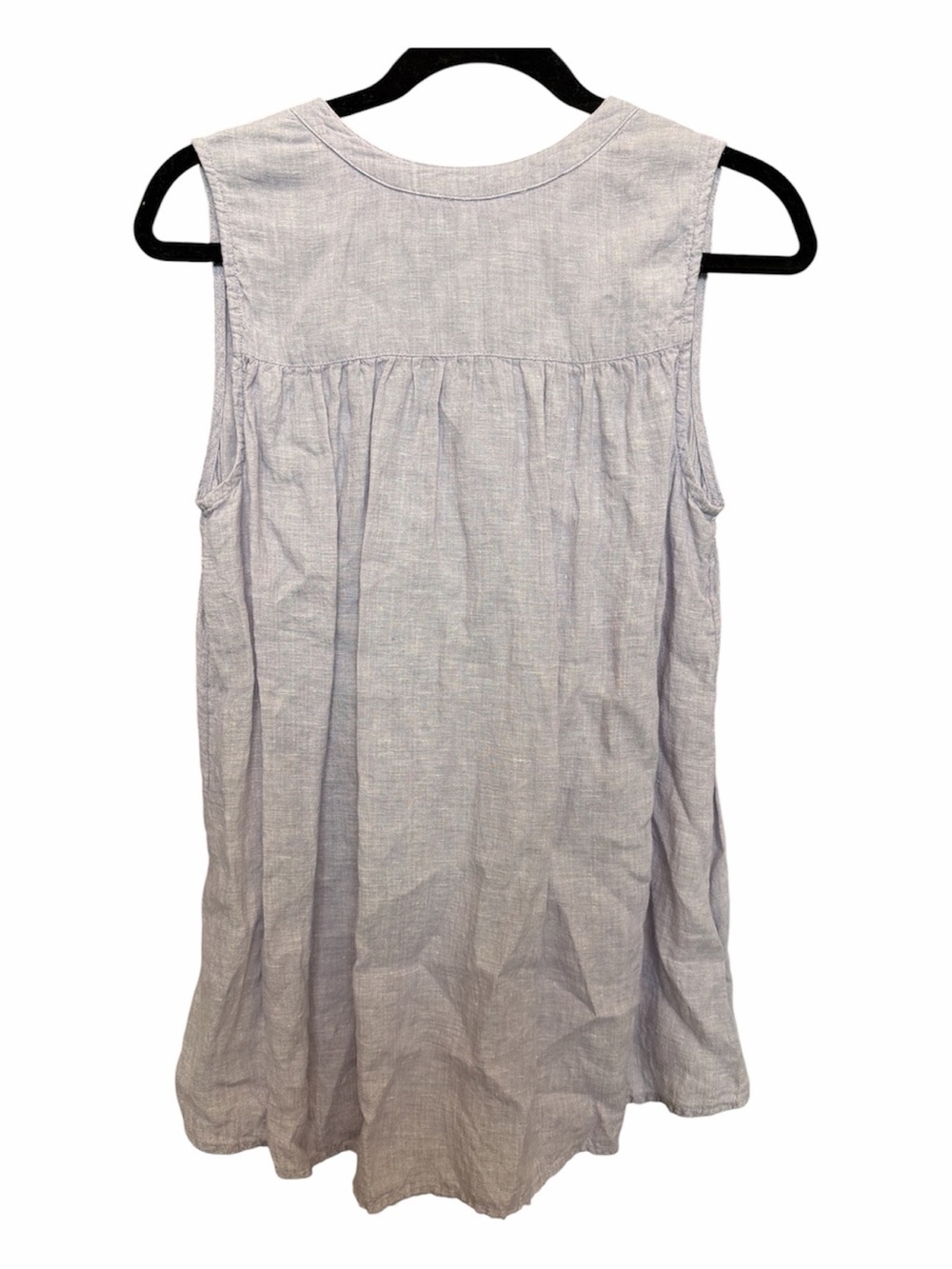 Tahari 100% Linen Light Gray Sleeveless Button-Front Tank Top size Small - Picture 2 of 5